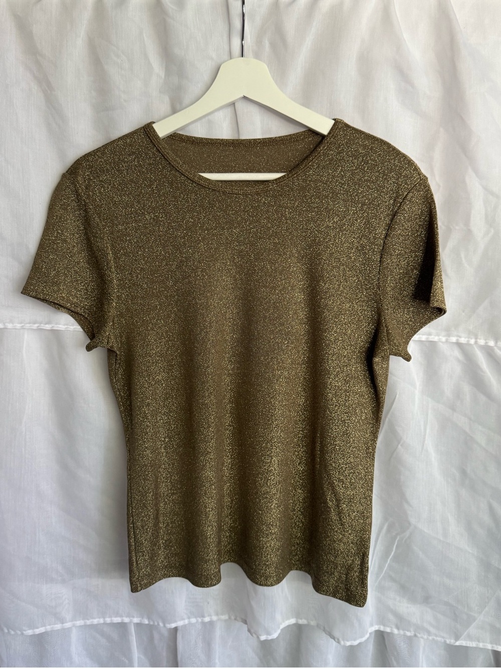 Reformation Glitter Shimmer Short Sleeve Shirt